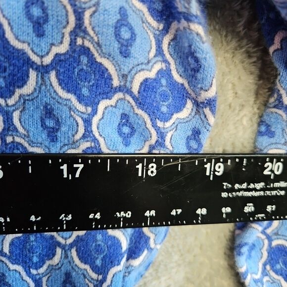 Old Navy Women's Sz Lg Blue Geometric  Sweater pullover 3/4 sleeve cotton - Picture 4 of 9